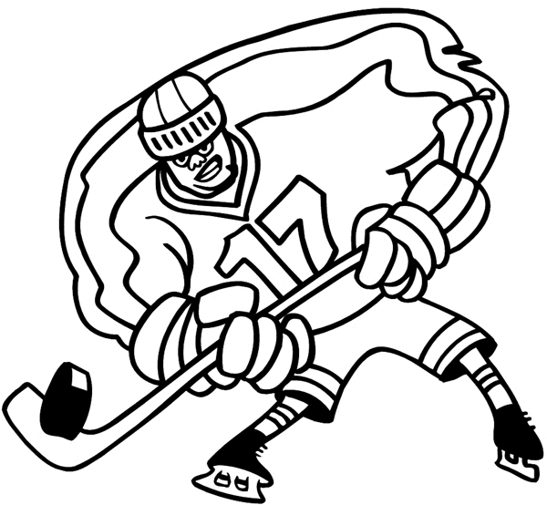 Ice hockey player vinyl sticker. Customize on line. Sports 085-1388